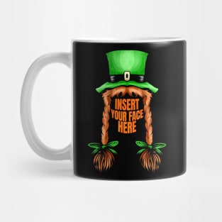 Green Hat, Red Braids, Insert Your Face Here St Patricks Day Mug